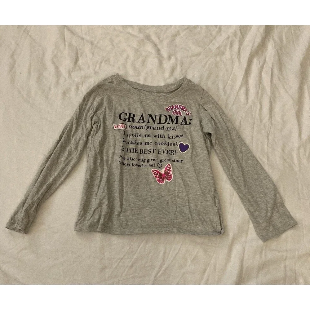 5T The Children’s Place girl clothes - one piece long sleeve top | grandma theme